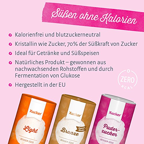 Xucker Puderxucker Erythrit 2,5kg Box - kalorienfreier Zuckerersatz als vegane & zahnfreundliche Puderzucker Alternative zum Kochen & Backen I Erythritol zuckerfrei 0% kcal 100% sweet – Bild 7