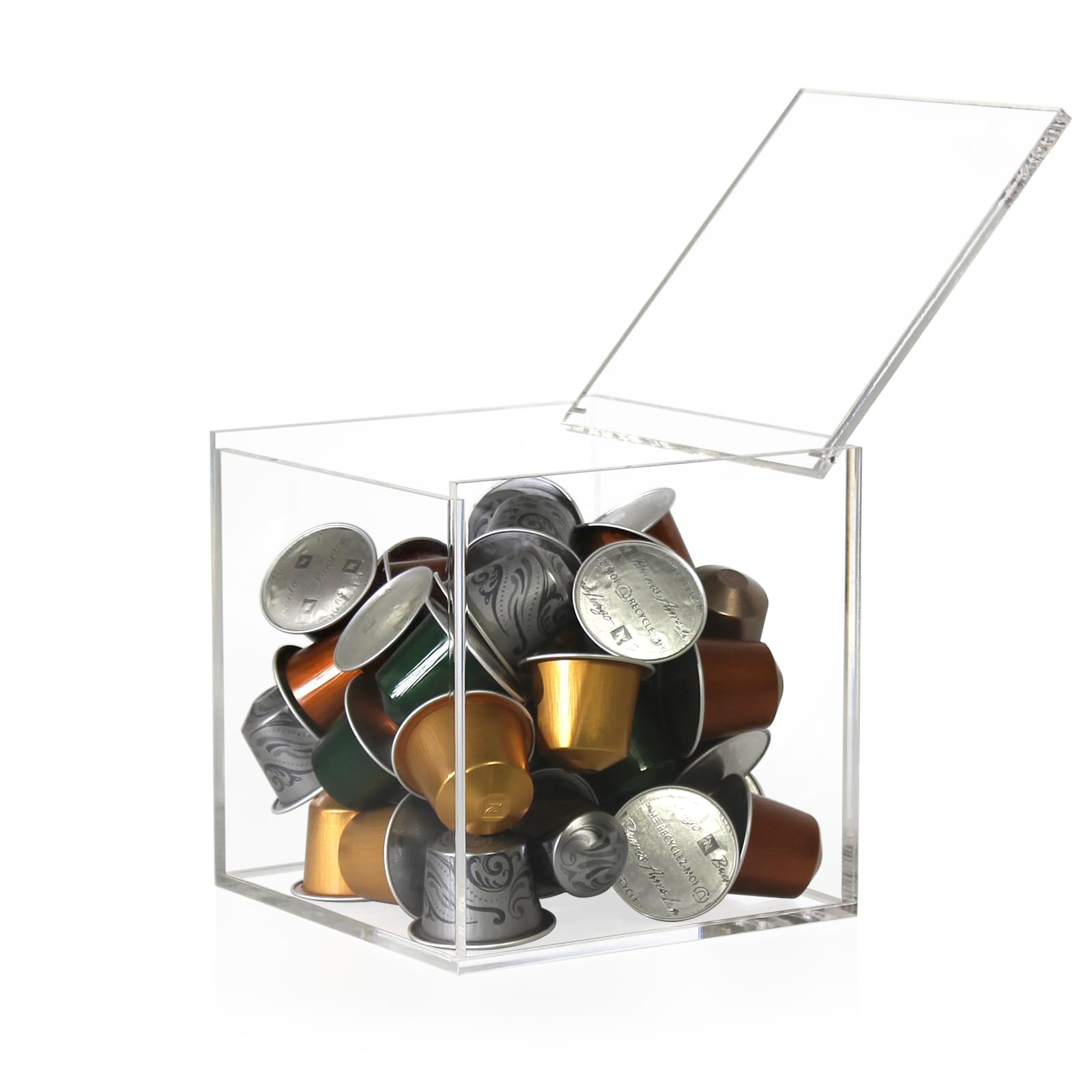 NC Clear Acrylic Storage Box Transparents Acrylic Organizers Anti Dust Durable Box Cosmetic Storage 55 inches Home Office Use (Transparent, 55 In)