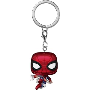 Funko Pop! Keychain: Marvel Spider-Man Day Spider-Man Metallic Keyring Novelty Mini Figure Collection Small Christmas Gift Id