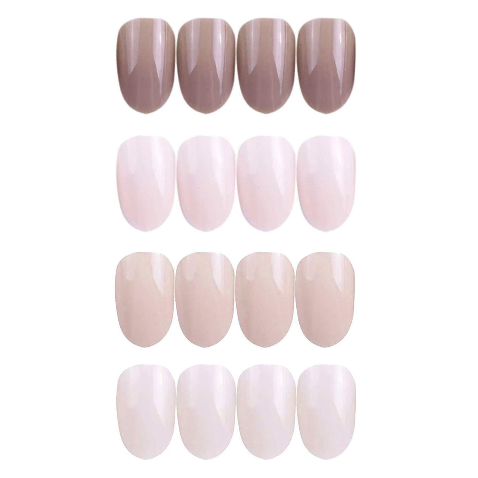 Laza 96 Pcs Colorful Fake Nails 4 Pack Nude Full Cover Oval Short Uv Top Coat Artificial Acrylic Nails No Glue Or Tabs Included Buy Online In Jordan At Desertcart