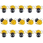 CRAFTYMELODY 15Pcs 3D Bee Lampwork Beads Handmade Glass Animal Loose Beads Cartoon Honeybee Insect Cute Spacers Bead for Bracelets Necklace Key Chain Jewelry Making DIY Craft Suppiles