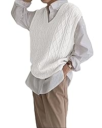 Women's V Neck Sweater Vest Oversized Sleeveless