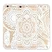6 Case,6 Plus Case -LANDFOX Fashion Style 3PC Henna Floral Paisley Flower Clear Hard Case Cover Skin (iphone 6 plus 5.5