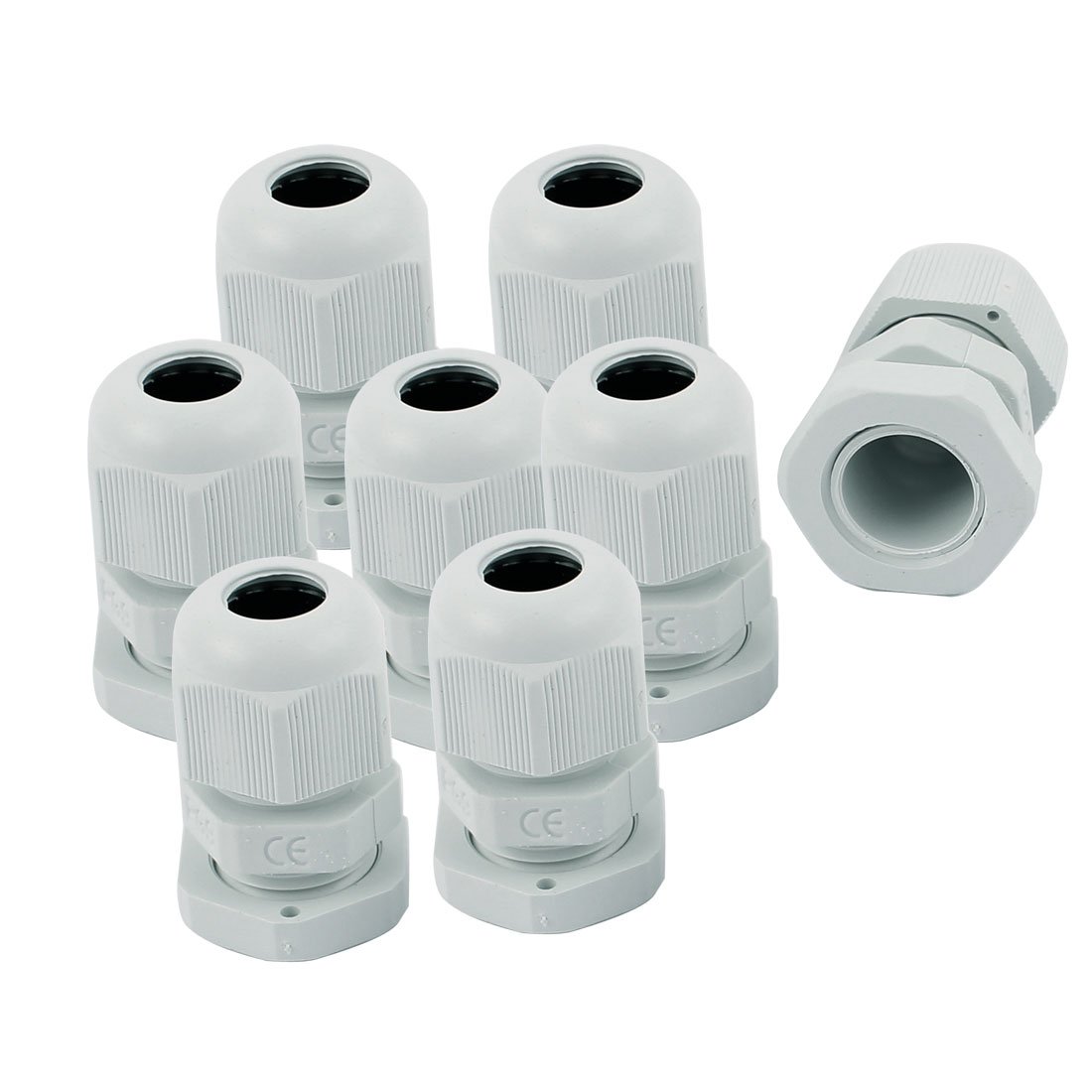 Sourcingmap PG9 3.5-8mm Range Waterproof Cable Gland Fixing Connector Joints Fastener 8Pcs White