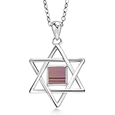 Gem Stone King 925 Sterling Silver Star of David Jerusalem Nano Old Bible Pendant Necklace Jewish Jewelry Designed by Keren Hanan with 18 Inch Silver Chain