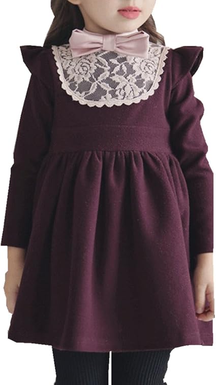 Amazon Co Jp Unz 韓国子供服ワンピース フォーマルワンピース 子供服ドレス ガールズワンピース ピアノワンピース 女の子 女児 長袖 ワンピース フォーマルワンピース チェック シンプル 発表会 卒業式 スーツ ピアノ 結婚式 面接 七五三 入学式 90cm ワインレッド