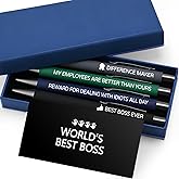Ctosree 4 Pcs Valentine Fancy Pen Gift Set for Men Black Ink Ballpoint Pens & Gift Box with Cards for Men Job Gratitude Motivation Birthday Office Writing Gifts Occupations Enthusiasts(Boss)