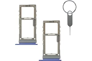 LOZOP 2 Pieces Sim Card Tray Holder (Single Sim Version) / Micro SD Card Slot with Eject Pin Replacement for Samsung Galaxy Note 10+ (Aura Blue)