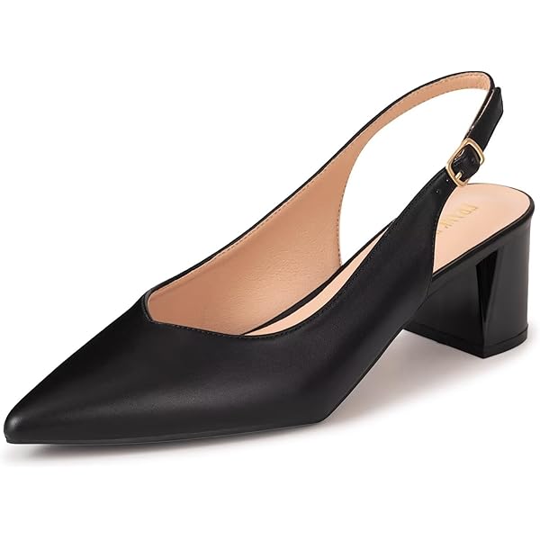 靴 GIUNON 2way pointed toe pumps Amazon.com | GENSHUO Women's Slingback Closed Toe Chunky
