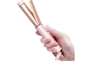 ATOPSKINS Mini Travel Curling Iron, European Travel Curling Iron Dual Voltage (100V-240V) Mini Size for Short Hair 1 inch, Portable Hair Curler with 30s Fast Heating Constant 180° for International (Pink)