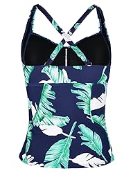 Hilor Women's Tankini Tops Shirred Tummy Control