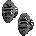 OGANAZI 2 PCS 3 Inch Stainless Steel Air Vents Round Black Soffit Vent Cover Air Vent Flat Ducting Air Outlet with Built-in Fine Mesh for Kitchen, Bathroom, Garage, Office and Warehouse Ventilation
