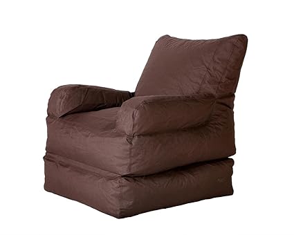 Comfy Bean Bags Foldable Lounger for Outdoors XXXL Bean Bag Filled with Beans Filler (Brown)