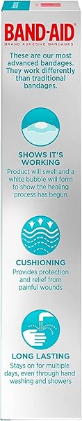BAND-AID BRAND HYDRO SEAL ADHESIVE WATERPROOF BANDAGES, LARGE HYDROCOLLOID GEL PATCH FOR FIRST AID SUPPORT BETTER HEALING FOR MINOR BLISTERS, CUTS & SCRAPES, 6 COUNT