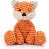 Apricot Lamb Toys Plush Corduroy Fox Stuffed Animal Soft Cuddly Perfect for Child (Corduroy Fox,8.5 Inches)