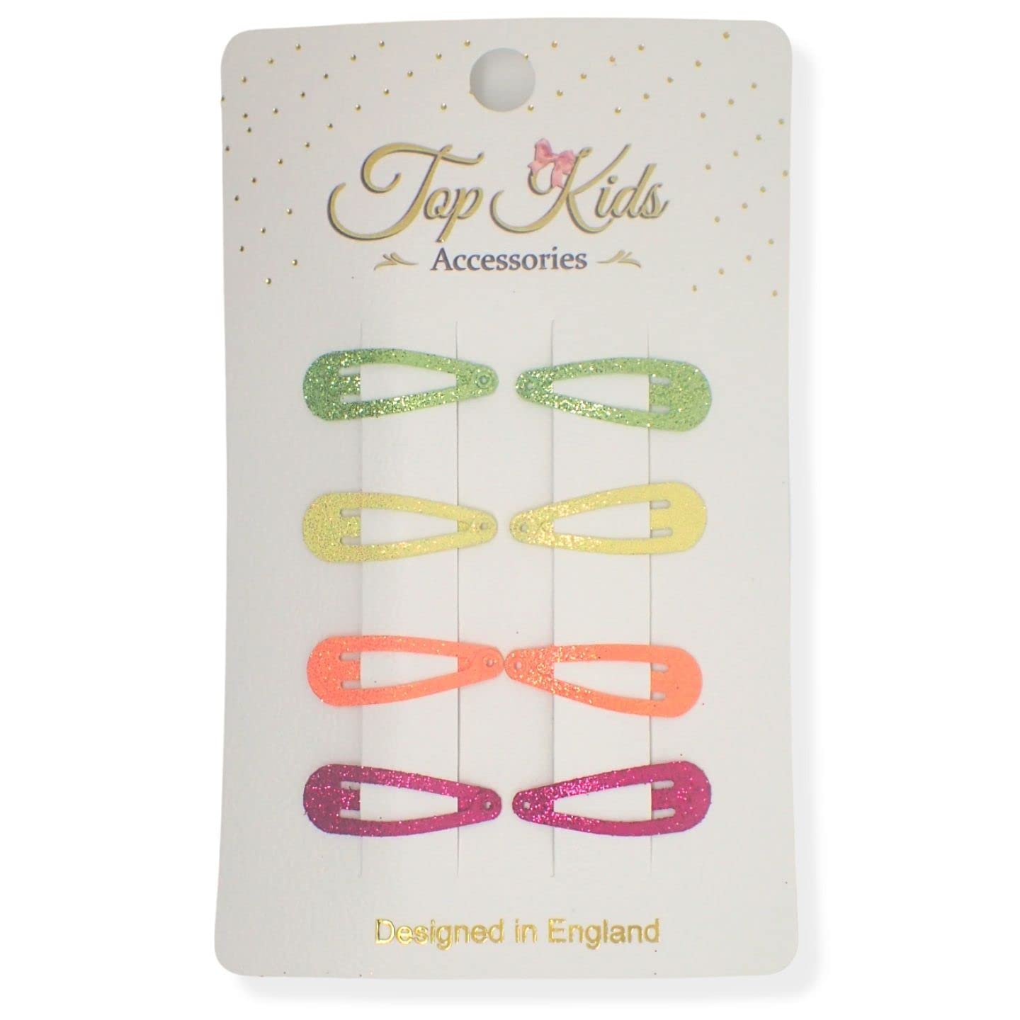 Topkids Accessories Baby Girls Hair Clips Glitter Small Mini Snap Hair Clip Bendies Sleepies Little Girls Babies Tiny Clips 3cm / 1.2" (8pc Bright Tones)