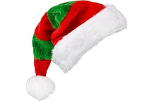 CCINEE Christmas Santa Hat for Adult,Plush Xmas Hat with Fur Trim for Christmas Party Decoration Supply