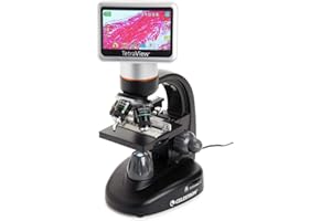 Celestron – TetraView LCD Digital Microscope – Biological Microscope with a Built-in 5MP Digital Camera – Adjustable Mechanical Stage –Carrying Case and 2GB Micro SD Card