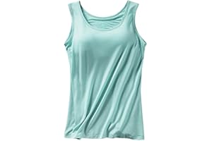 Tops for Women Basic Tank Tops Layer Padded Bra Built in Bra Adjustable Spaghetti Strap Casual Yoga Workout Shirts