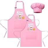 XLSXEXCL 2 Pack Parent and Child Aprons Set, Mommy and Me Adjustable Kitchen Aprons with Pockets Adults Kids Matching Apron
