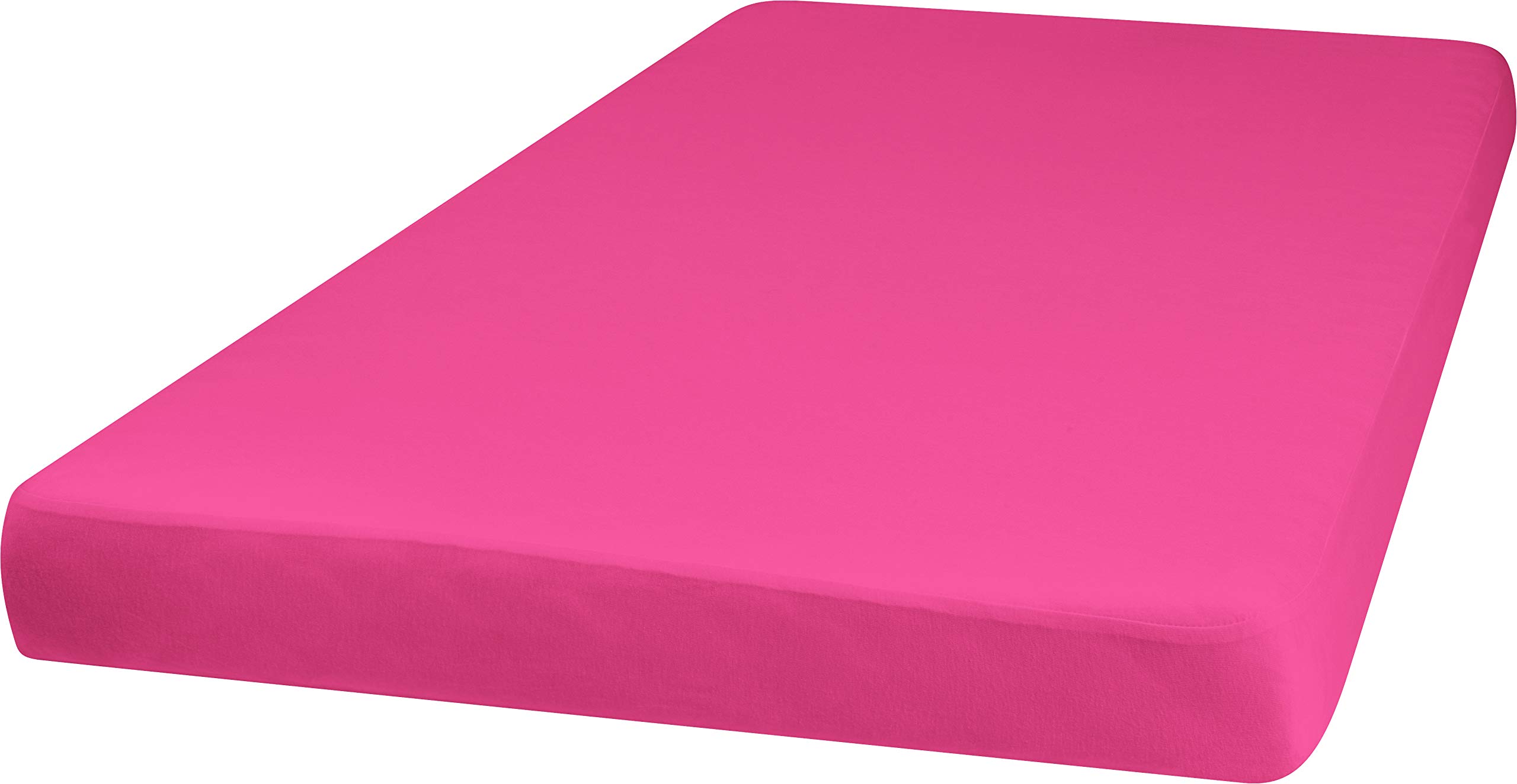 Playshoes Jersey Fitted Sheet Mattress Protector, 60x120 cm, Pink