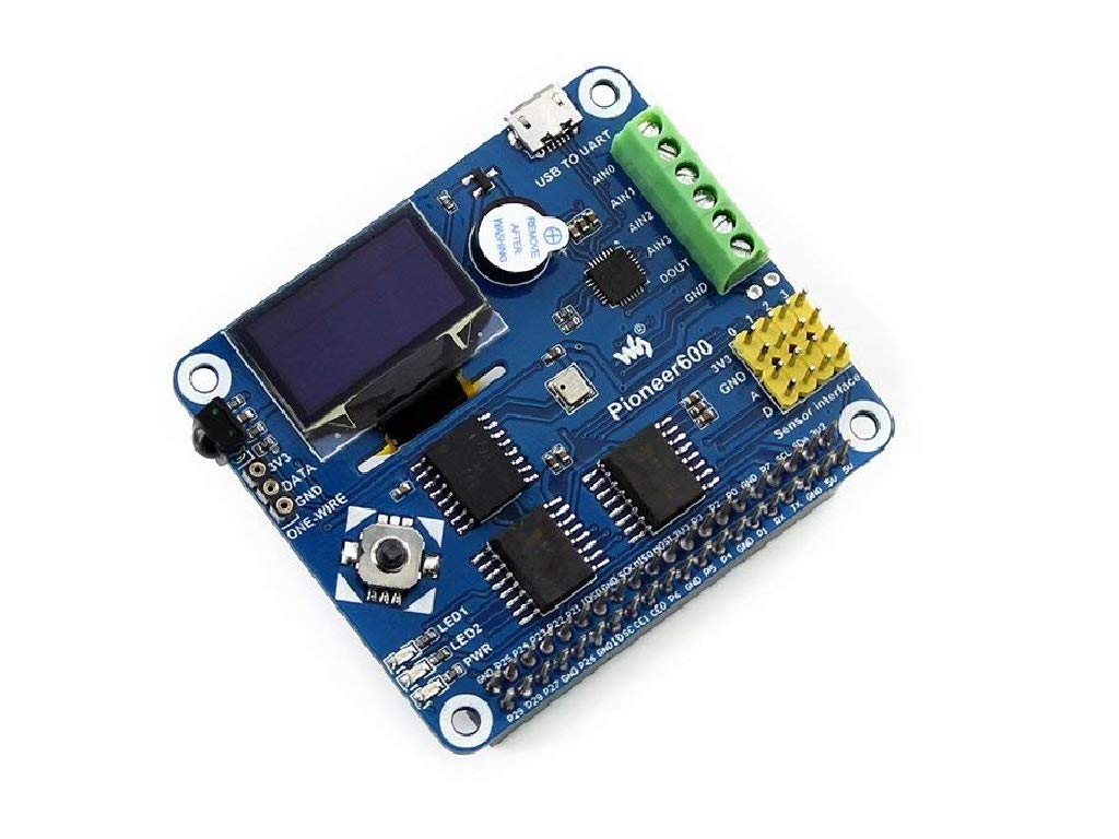 sb components Pioneer600 Raspberry Pi Expansion Board for Version A+/B+/2B All-in-One Function&Interfaces USB TO UART OLED Dispaly AD/DA GPIO and Sensor Interface