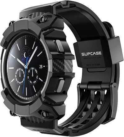 SUPCASE Unicorn Beetle Pro Rugged Case for 46mm Galaxy Watch 4 Black Strap