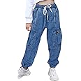 SANGTREE Girls & Womens Drawstring Cargo Jogger Pants,3 Years - Women 3XL