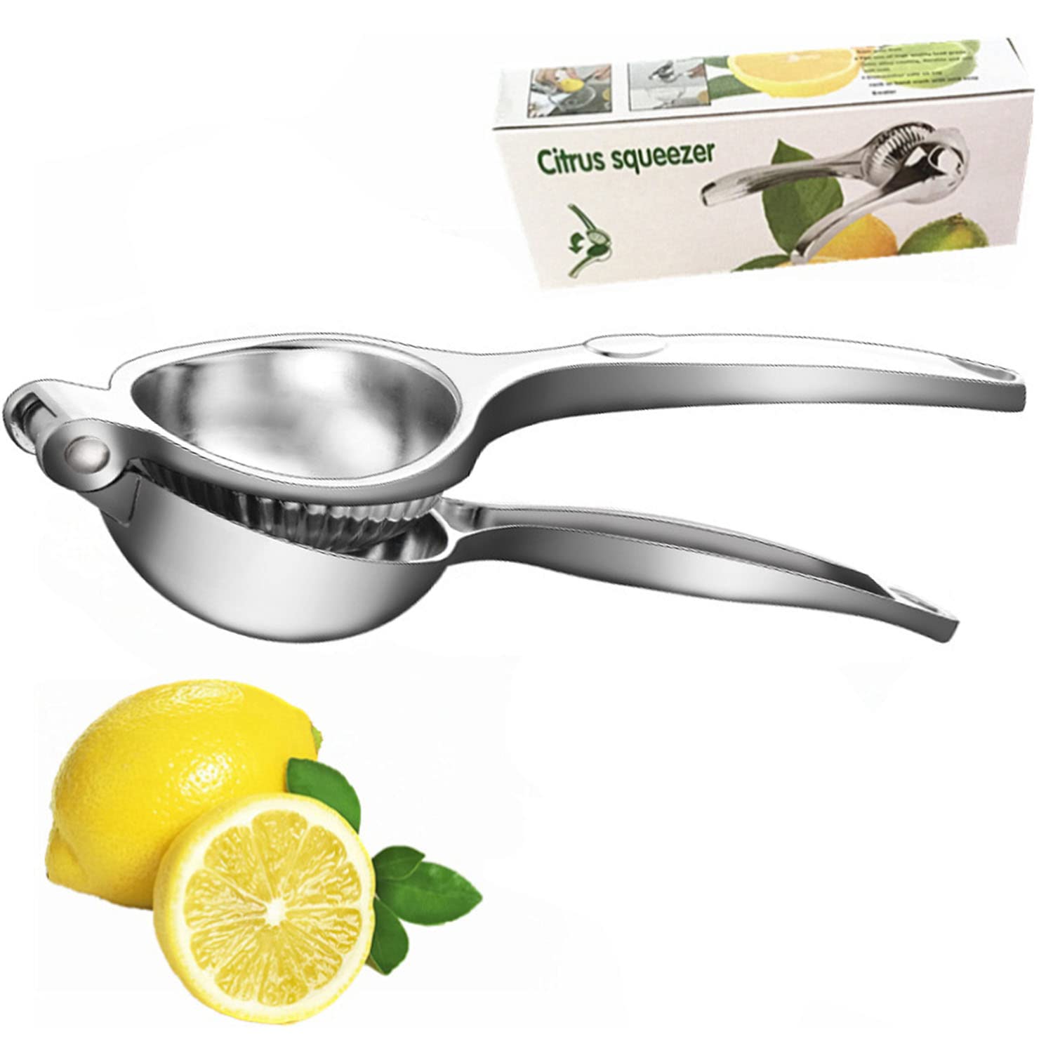 Lemon Squeezer Manual, Max Juice Extraction Citrus Squeezer Hand Press Easy To Use For Lemon Lime Cirtus Orange Fruits Yellow