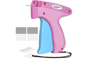 CJZJPV Stitch Gun for Clothes, Micro Stitch Gun Quick Clothing Fixer, Stitchy Sewing Kit Includes 2,000 Mini Fasteners & 6 Fine Needles, Handheld Clothing Tag Gun (WarmPink+Blue)