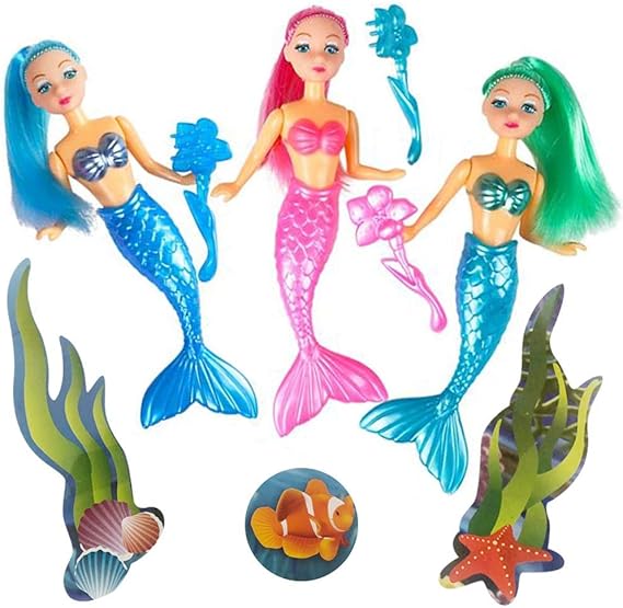 ArtCreativity Mermaid Playset for Girls, Mermaid Toys Set