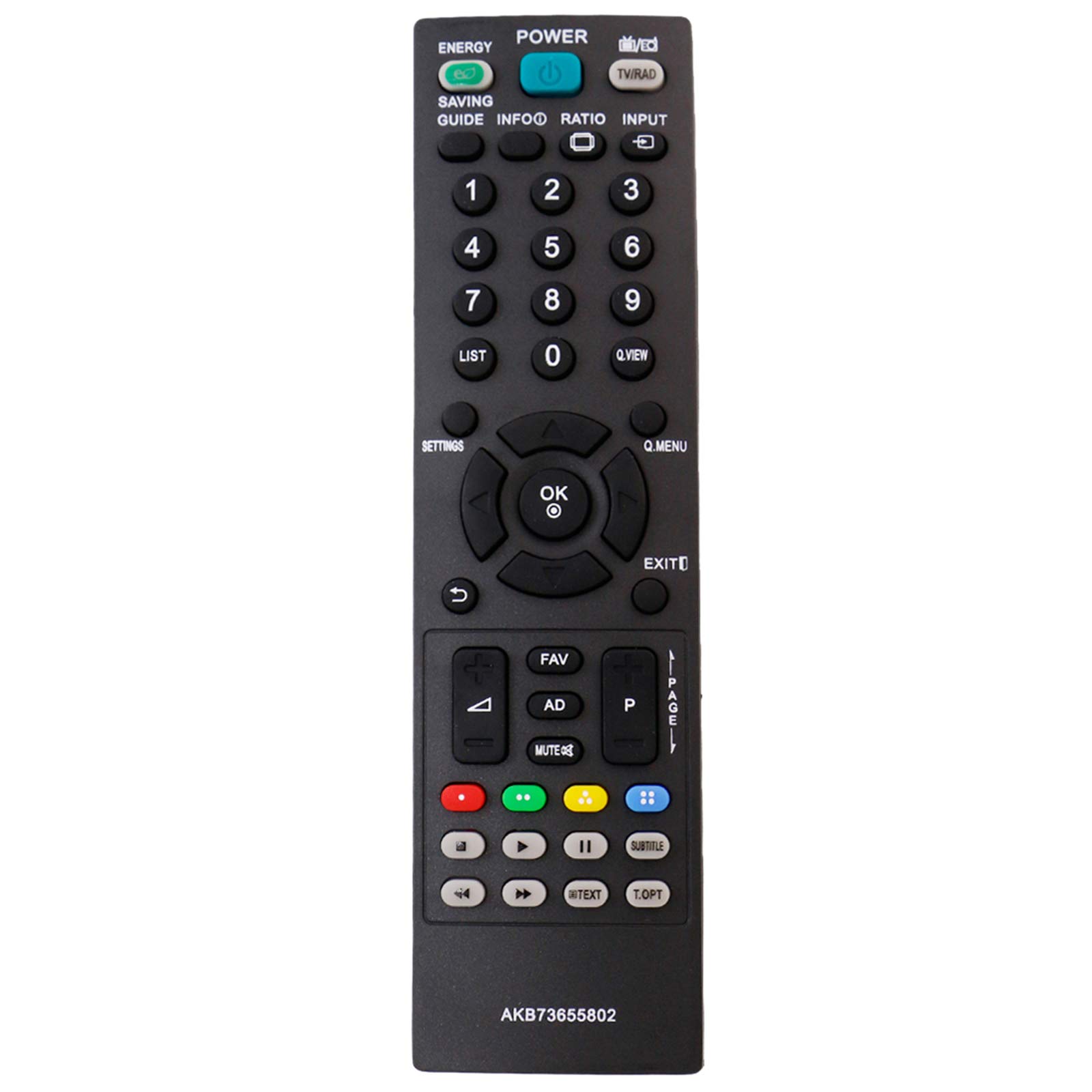 VINABTY AKB73655802 Remote Fit for LG LCD TV M2631D M1931D 19MA31D 32LS3510 32CS460 32CS461 42CS530 37CS560 42CS560 32LS3400 42LS3400 22LS3500 26LS3500 32LS3500 22LS3510 26LS3510 AKB73655861