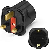 VGUARD EU to UK Plug Adaptor BS8546 13A Fuse Travel Adapter 2-Pin to 3-Pin