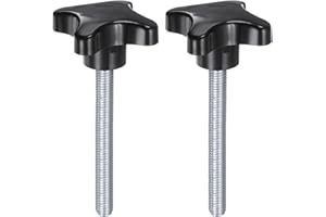 HARFINGTON 2pcs Star Knobs M10 x 80mm Male Thread Plastic 4-Star Stud Knob Hand Tightening Clamping Screw Replacement Threade