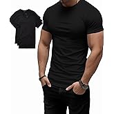 Trailblazer Slim Fit White and Black T-Shirts (3 Pack) Crewneck No Shrink Undershirts