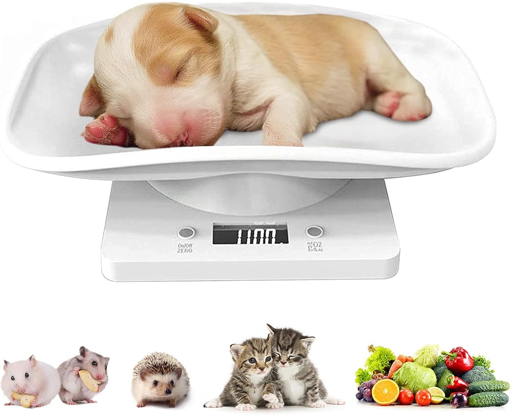 Goldmeet Mini LCD Digital Pet Scale 15kg with Tape Measure