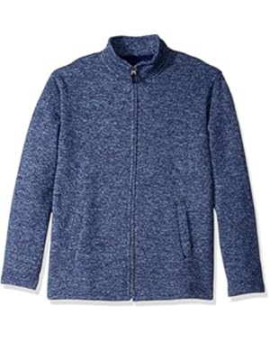 Men's Long Sleeve Solid Full Zip Sweater Fleece Mock