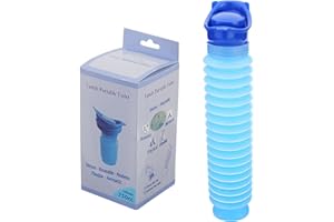 KkaFFe Adjustable Emergency Urinal 750ml, Portable Toilet for Car, Portable Mini Outdoor Camping Travel Shrinkable Personal Mobile Toilet Potty Pee Bottle for Kids Adult (Blue)