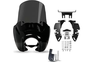 Smoke Motorcycle Windshield Fairing, Headlight Extension Block, Motorcycle Accessories, Compatible with Harley Davidson Dyna,
