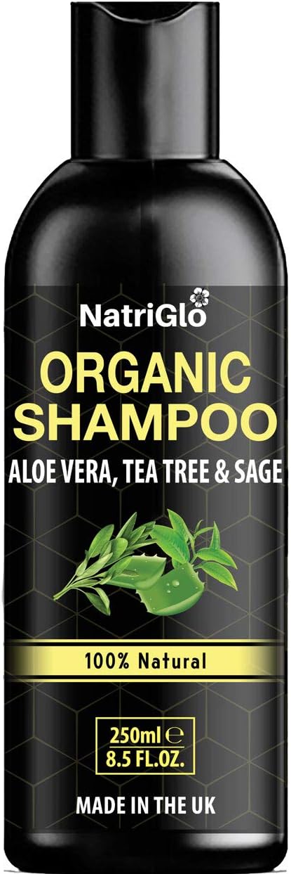 Tea Tree Shampoo for Dry Itchy Scalp, Organic Natural Anti Dandruff Shampoo, Sulfate-Free, Vegan & Cruelty-Free