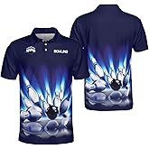 BOZENTIM Bowling Polo Shirts 3D for Men & Women, Bowling Jersey Shirt, Team Bowling Shirts Short Sleeve Polo Gift