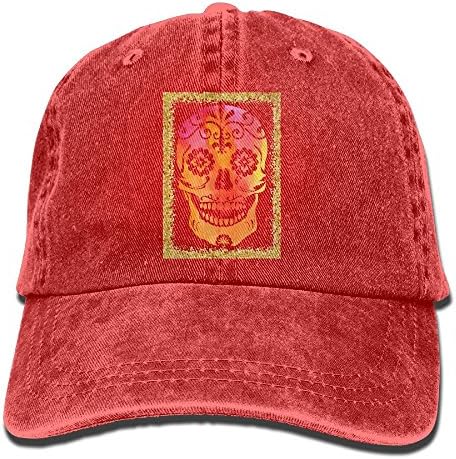 NEW FACUP Fleur De Lis Sugar Skull Unisex Washed Twill Cotton Baseball Cap Vintage Adjustable Hat