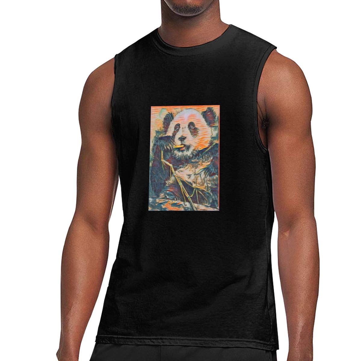 Harley Hughes Wwf Wrestling Panda Graghic Tank Tops For Sleeveless T-shirt Black M