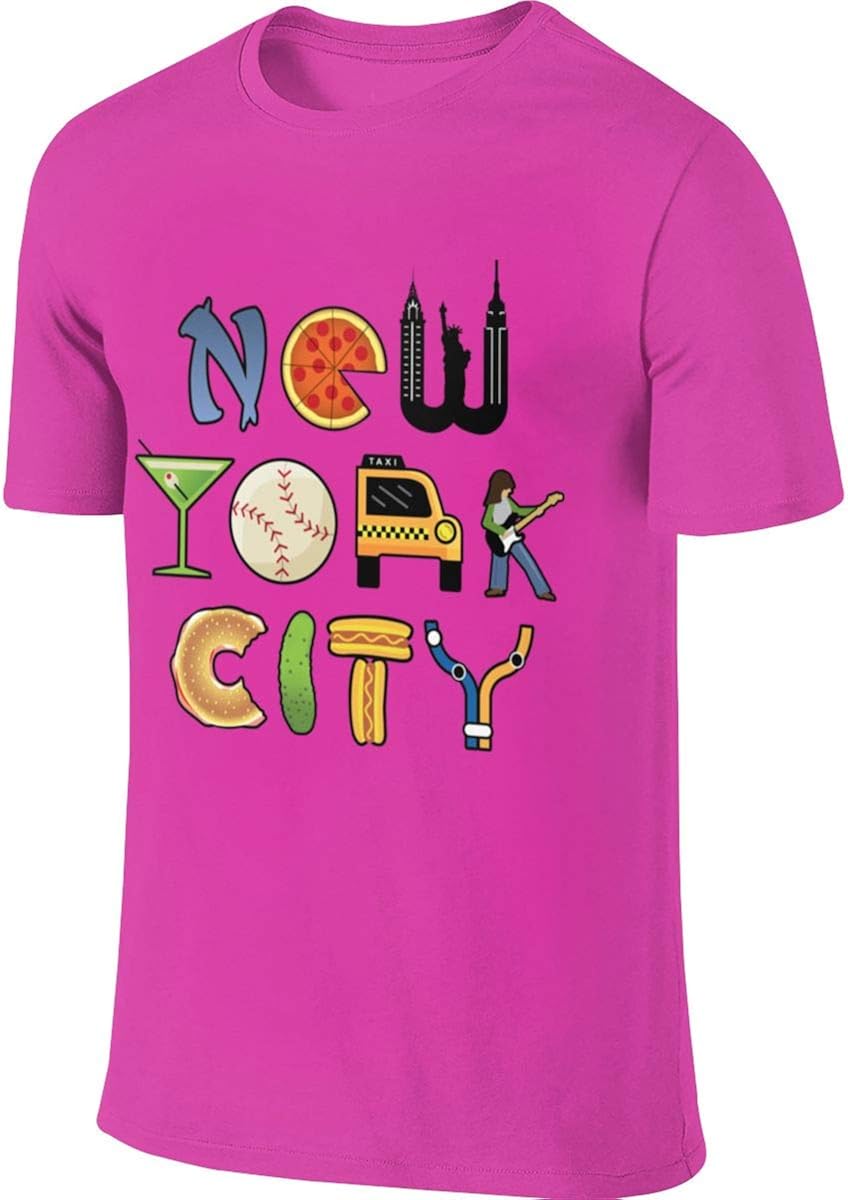 Fruit Hamburger New York City Crew Tees Mens Short SleeveT-Shirt Fit Men's