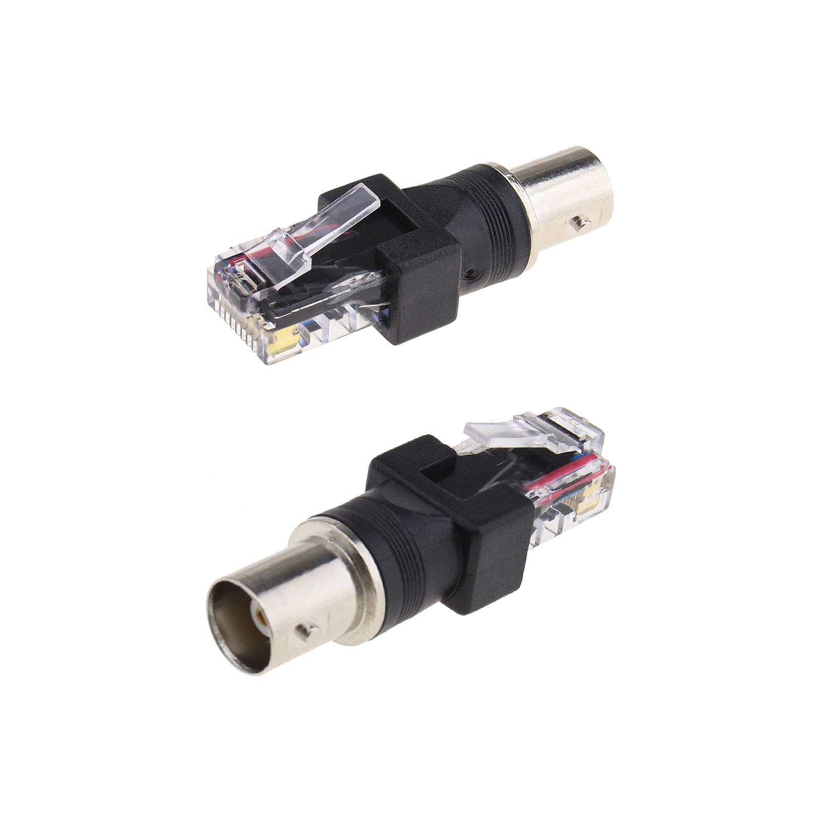 Create idea BNC Female to RJ45 Male RF Coaxial Connector Coupler Adapters for Monitoring Equipment Computer Peripheral Equipment Pack of 2