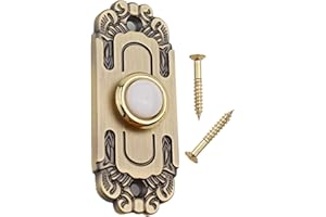 Heavy Duty Metal Doorbell Button With LED Light Wired Push Button Antique Bronze Finish Weather Resistant For Front Door 12-2
