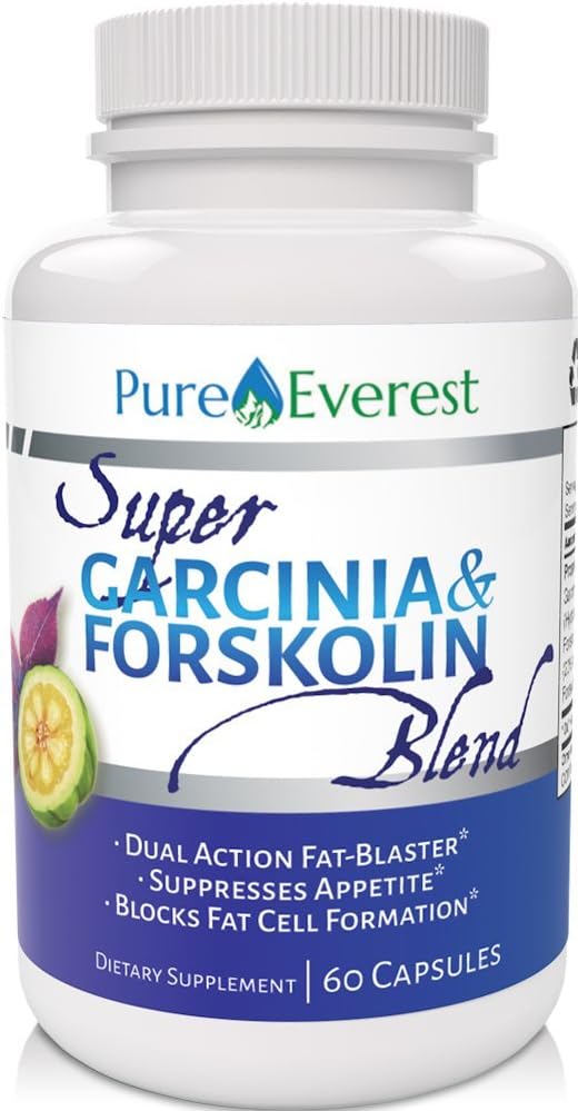 Pure Forskolin with Garcinia Weight Loss Super Blend ★ Proprietary 770mg at 20 Percent Standardization ★ Best Forskolin & Garcinia Formula for Weight Loss ★ Premium Potency & Quality for Women & Men ★ Fully Guaranteed By Pure Everest