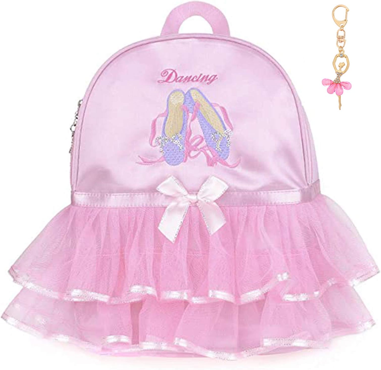 Cute Ballet Dance Backpack Tutu Dress Dance Bag with Key Chain Girls
