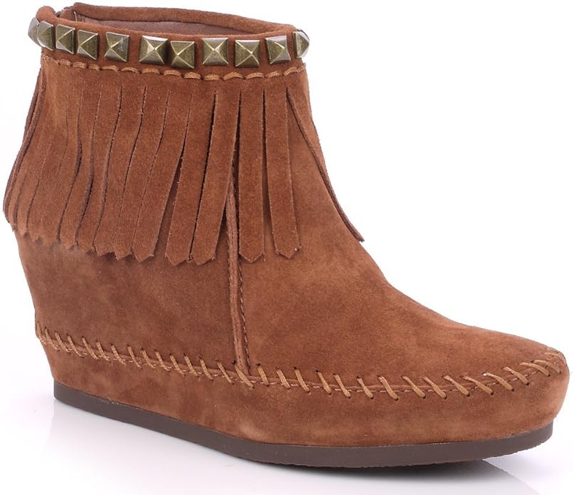 Ash Squaw Dark Tan Suede Wedge Moccasin Boot Dark Tan 39 Amazon.co.uk