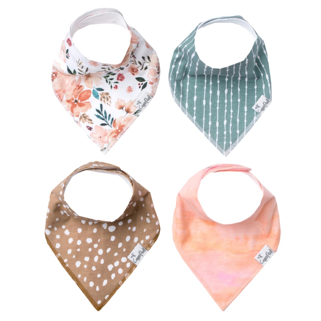 Copper Pearl Baby Bandana Bibs for Drooling and Teething 4 Pack Gift Set "Autumn"